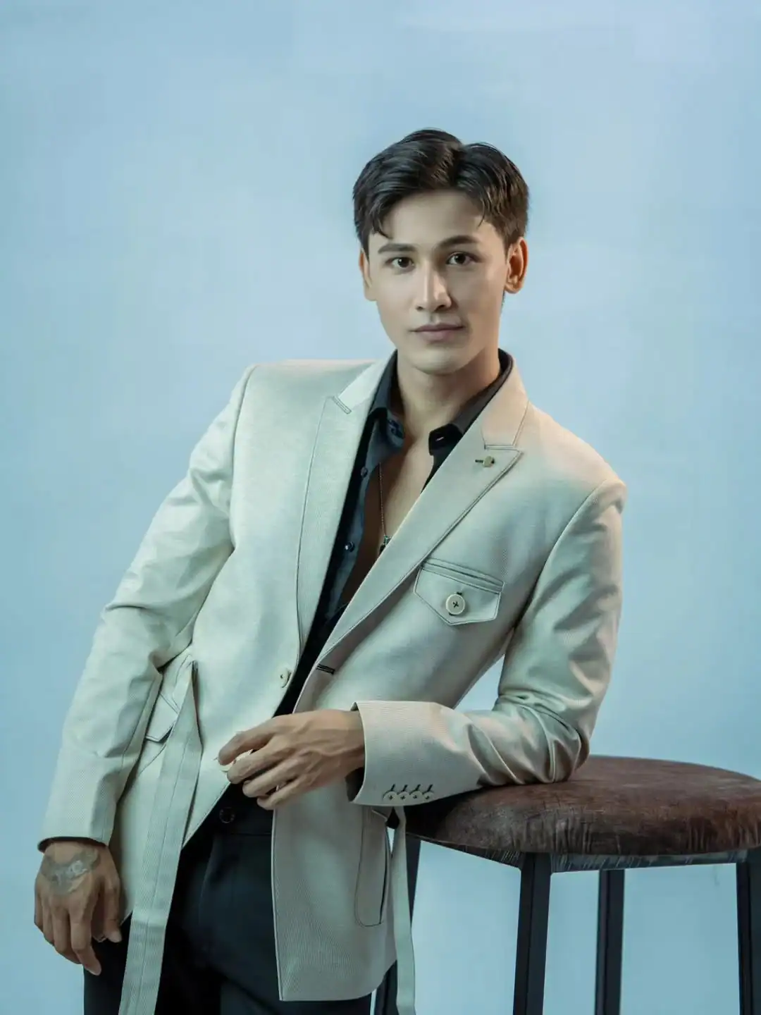 Blue backdrop set